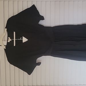 Midi wrap little black dress